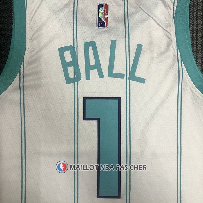 Maillot Charlotte Hornets Lamelo Ball NO 1 Association 2022-23 Blanc